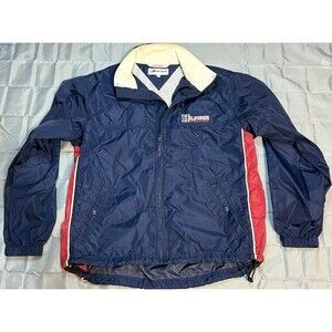 Vintage Y2K Tommy Hilfiger Athletics Full Zip Windbreaker Size Small Blue Red